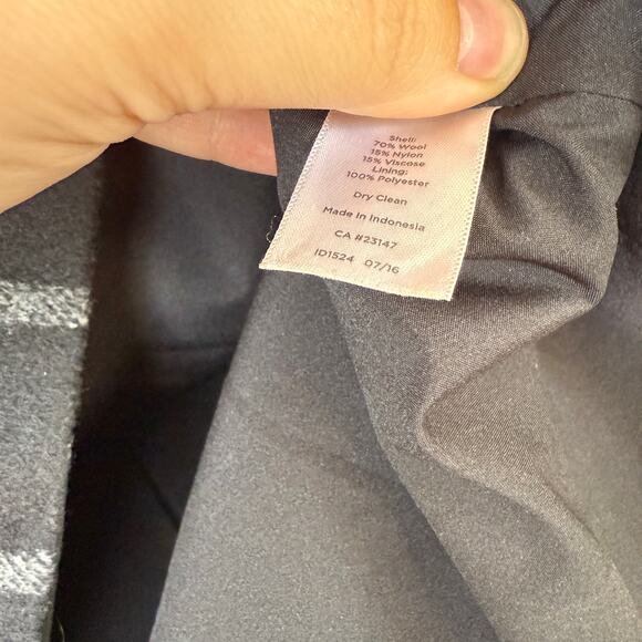 Talbots Women's Wool Blend Pencil Black White Plaid Windowpane Skirt Plus Sz 14 - Picture 4 of 5